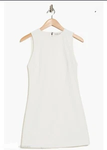 Alice + Olivia Women's Coley Jewel Neck Ivory Wool Blend A Line Dress 8 - Picture 1 of 11