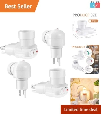 Quality Copper Outlet to Light Socket Adapter with On/Off Switch, 4 Pc Set - Image 1 of 4