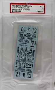 Cassius Clay VS Doug Jones 1963 Encapsulated Closed Circuit Full Ticket ComesPSA - Picture 1 of 5