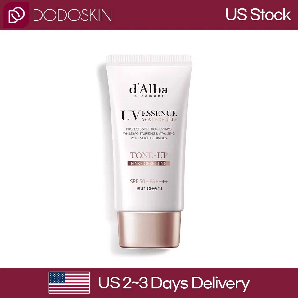US SELLER D’ALBA Waterfull Pink Tone Up Sunscreen 50ml SPF 50+ PA+++ - Image 1 of 1