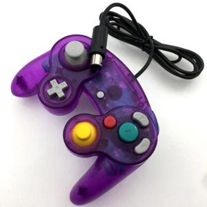 Clear purple Wired Game GC Shock Controller for Nintendo GameCube NGC Console - Picture 1 of 7