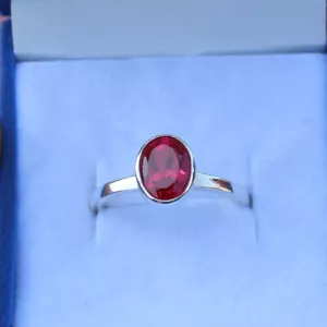 ruby ring statement ring 925 Sterling Silver Women Ring weeding ring Gift Her - Picture 1 of 5