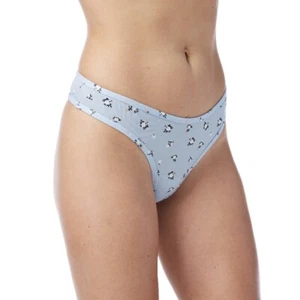No Boundaries Juniors Cotton Thong XXXL 21 New with Tags Floral Blue Stretch - Picture 1 of 2