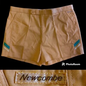 New Deadstock Vtg 80's Newcombe Men Peach Apricot ACTIVE Sports Tennis Shorts 36 - Picture 1 of 7