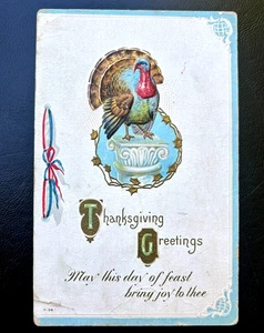 Antike Grußkarte zum Erntedankfest Vintage Feiertag Postkarte unbenutzt Türkei - Bild 1 von 3