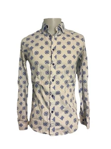 Camisa Danini Para Hombre Calce Ajustado Blanca con Botón Azul Frontal Talla Mediana - Imagen 1 de 4