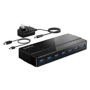 Powered 7-Port USB 3.0 Hub, USB Data Hub with 12V Power Adapter, Multi USB 3.... - Picture 1 of 7