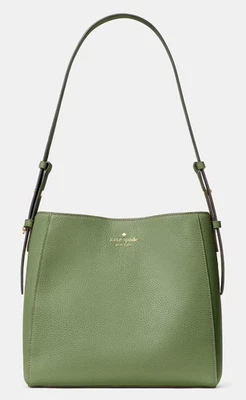 Bolso tipo cubo mediano Kate Spade Juliette verde militar de cuero granulado KM546 NUEVO CON ETIQUETAS $359 Foto 1 de 4