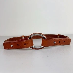 Lands End Brown Leather O-Ring Belt - Picture 1 of 5
