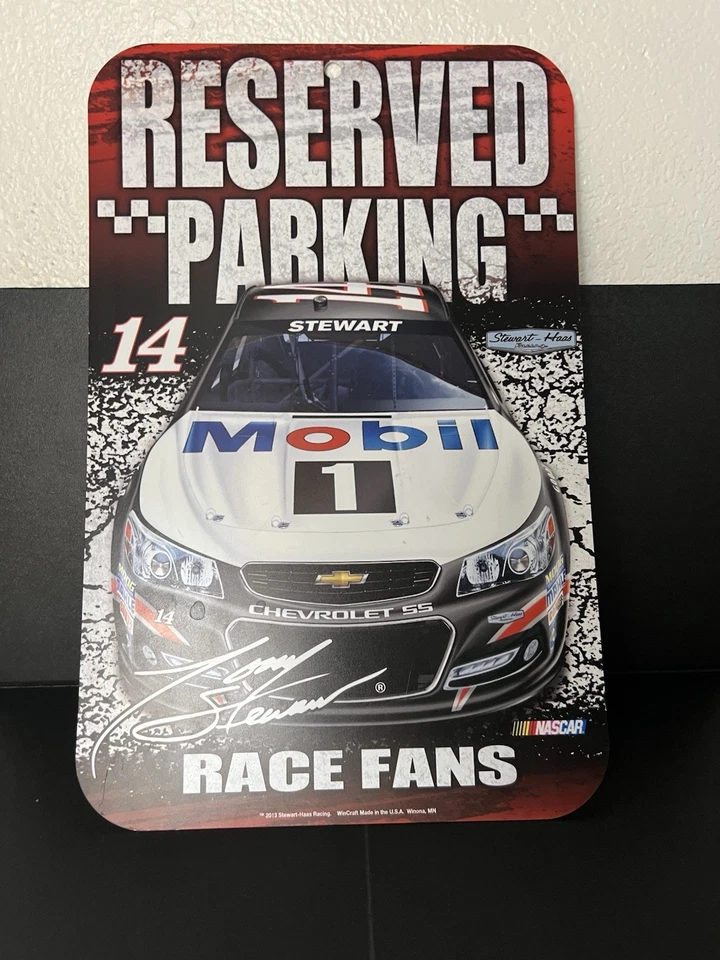 Tony Stewart #14 Stewart-Hass Racing Reserved Parking NASCAR Sign - Image 1 of 3