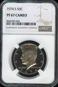 1974-S Kennedy Half Dollar NGC PR67 Cameo Quality - Picture 1 of 2