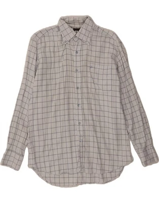 ROCCOBAROCCO Mens Flannel Shirt Size 15 3/4 40 Medium White Check AJ04 - Image 1 of 3