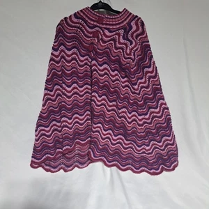Hanna Andersson Girls Size L Purple Pink Knitted Poncho - Picture 1 of 5