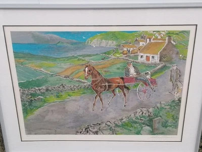 SERIGRAFÍA PAISAJE IRLANDÉS VIAJE NOSTÁLGICO FIRMADA LEROY NEIMAN 110/300 CABALLOS Foto 1 de 4
