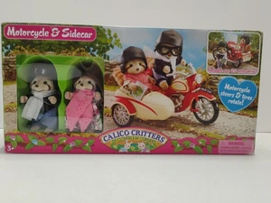 2011 Calico Critters of Cloverleaf Corners Mulberry Waschbären Motorrad Beiwagen - Bild 1 von 8