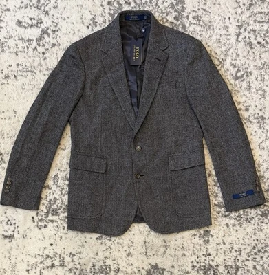 NWT $398 POLO RALPH LAUREN Herringbone Wool Blend Tweed Sport Coat Blazer Sz L - Image 1 of 4