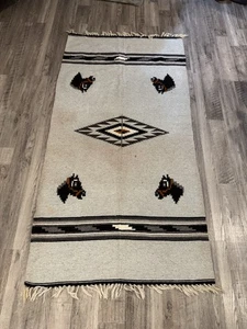 Poncho vintage caballo vaquero del oeste caballos Serape suroeste - Imagen 1 de 2