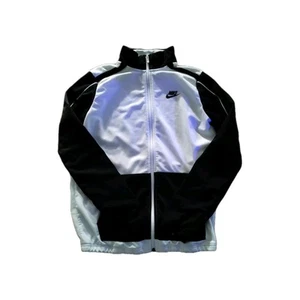 Nike Big Kids Track Full Zip Jacke mit Fronttaschen weiß schwarz Gr. M Medium - Bild 1 von 13
