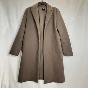ZARA Women's Felt Texture Coat Long Open Trench Knee Length 38” Brown Sz Medium - Picture 1 of 10