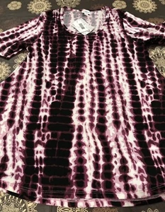 Lularoe S Perfect Tee Trapeze swing style Small Pink Black Tie Dye Animal #236 - Picture 1 of 8