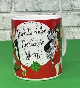 Taza de café grande de cerámica Friends Make Christmas Feliz Red 24 oz taza de coco caliente - Imagen 1 de 6