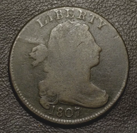 1807 DRAPED BUST LARGE CENT, G/VG   ~  TOUGH S-271 COMET VARIETY  ~  VERY NICE! Cover