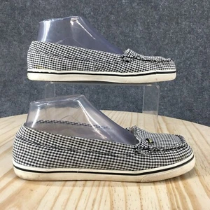 Roxy Shoes Womens 7.5 Pixie II Sneakers Black White Check Slip On Casual Moc Toe - Picture 1 of 17