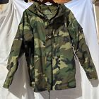 Us Army Gore-Tex Cold Weather Parka Men's Large Short Woodland Camo Ecwcs