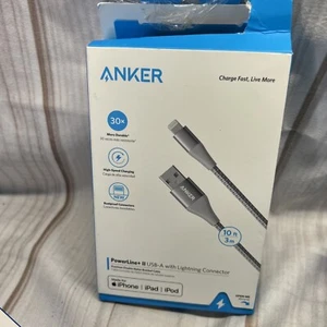 Anker - Powerline+ II USB-A to 8-pin Cable 10-ft - Gray - Picture 1 of 5