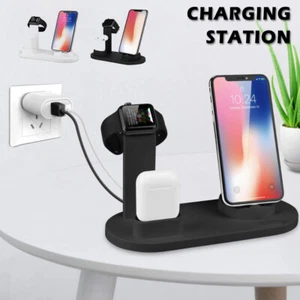 3 in1 Charging Dock Station Charger Stand For iOS TypeC Micro-USB Apple Watch↔ - Picture 1 of 13