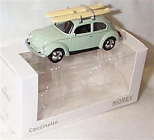 VW Beetle Coccinelle Light Green Surf Boards on Roof 1-43 scale new in box Norev - Picture 1 of 2