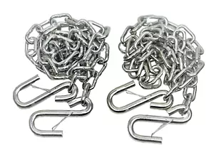 2pc Trailer Safety Chain 1/4 in. x 4 ft. S-Hooks Safety Latches Grade 30 TSC14 - Picture 1 of 5