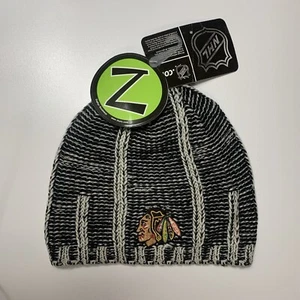 Chicago Blackhawks NHL Zephyr Beanie Hat Logo Patch Knit NWT - Picture 1 of 8