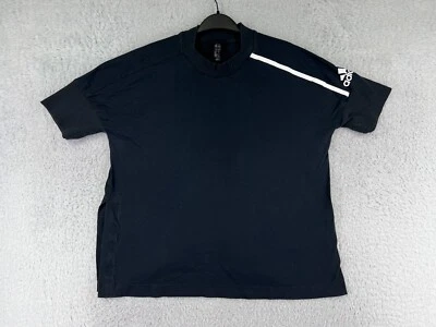 Camisa Adidas Para Hombre Grande Negra Manga Corta Lados Abiertos Mangas con Puños Algodón Foto 1 de 4