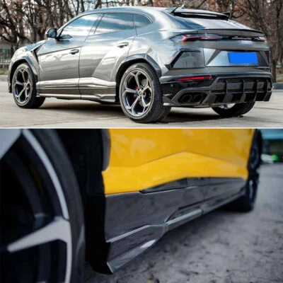 10 piezas molduras de extensión de faldón lateral de puerta de fibra de carbono para Lamborghini Urus 2018-2021 Foto 1 de 4