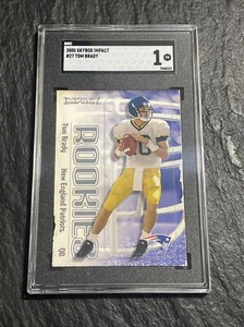 2000 Skybox Impact #27 Tom Brady Rookie Football Trading Card SGC Graded 1 PR - Picture 1 of 7