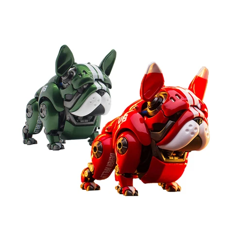 HWJ Transformer Mechanical Bulldog Anime Figurine RAMBLER Red Green Robot Dog Cover