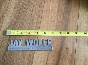 JAY WOLFE Dealer Deck Lid Emblem METAL - Picture 1 of 3