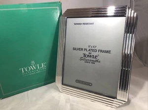 Towle Silver Plated 8x10 Photograph Frame Tarnish Resistant Deco Style Box - Picture 1 of 12