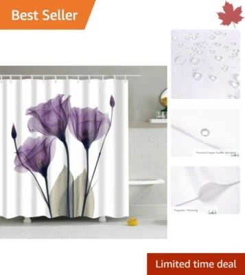 Luxury Gentian Trio X-Ray Flowers Shower Curtain - Polyester - 72" x 72" - Image 1 of 4