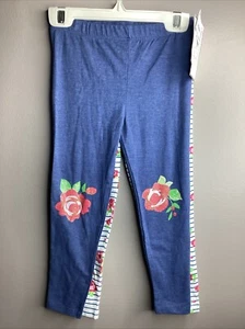 NWT LUCKY PENNY Girls Size 4 LOT of 2 Flower Print Leggings  - Picture 1 of 5