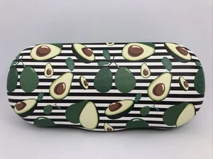 NEW Multicolored Striped Avocado Adult Hard Metal Clamshell Eyeglasses Case - Picture 1 of 7