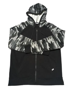 Neu ohne Etikett DSG Herrenjacke schwarz & tarnfarben durchgehender Reißverschluss Kapuze Größe XL - Bild 1 von 6