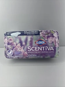 CLOROX SCENTIVA Tuscan Lavender /Jasmine Scent Bleach Free Wet Mop Pack Of 24 - Picture 1 of 5