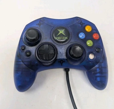 OEM Microsoft Xbox Type S Blue Controller w/ Breakaway Cable Tested Working - Image 1 of 4