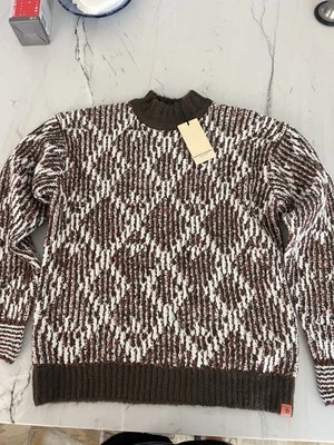 Suéter Scotch & Soda Nuevo con Etiquetas Mezcla de Lana de Alpaca Para Hombre L Jacquard Marrón Foto 1 de 4