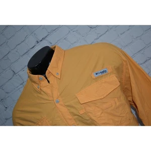 Columbia Mens Size 2XL PFG Performance Fishing Gear Shirt Vented Orange Nylon - Picture 1 of 7