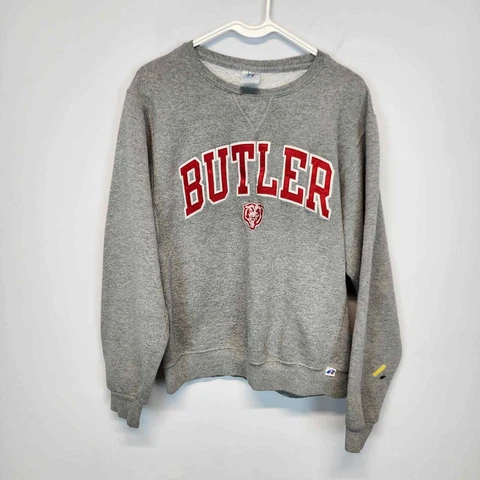 Vintage Butler University Bulldogs Pullover Sweatshirt Sz S Gray Crewneck Unisex Cover