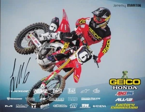 *JEREMY MARTIN*SIGNED*AUTOGRAPHED*PHOTO*CARD*GEICO*HONDA*SUPERCROSS*COA* - Picture 1 of 3