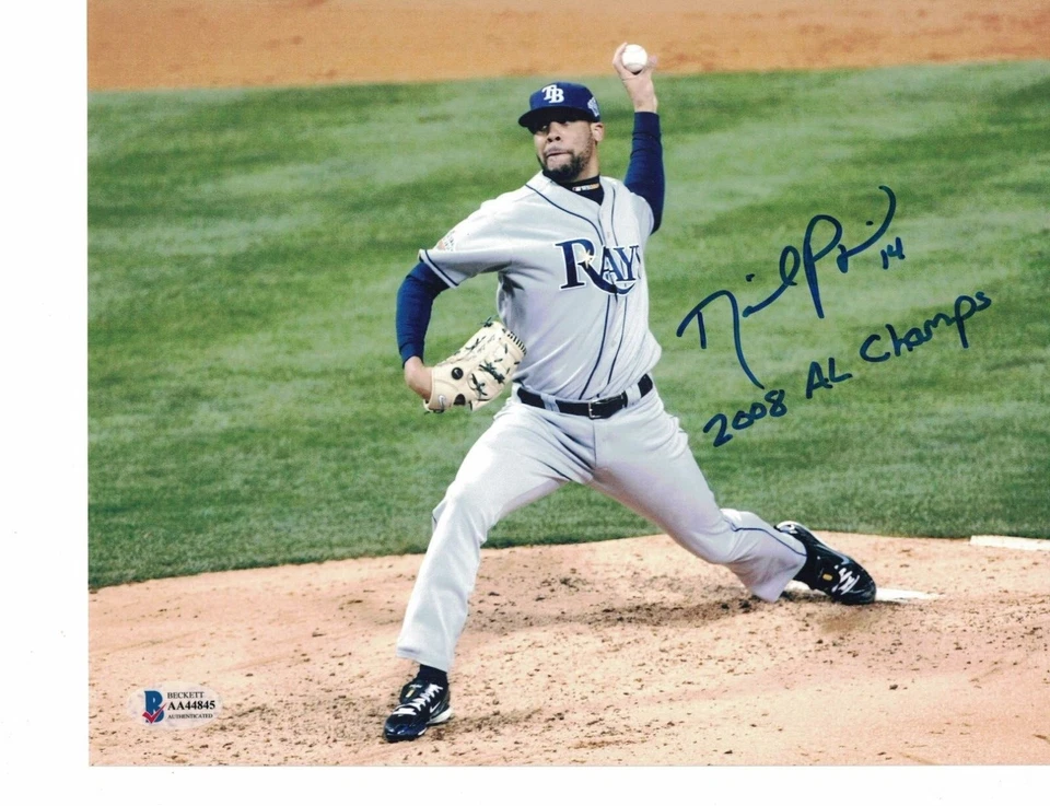 FOTO FIRMADA POR DAVID PRICE 8X10 "2008 AL CHAMPS" AUTO AUTÓGRAFO BECKETT BAS Foto 1 de 1